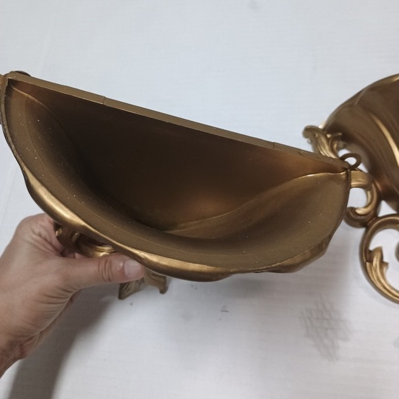 Vintage Gold Dart USA 4446 Wall Decor Ornate Pocket Sconce Set Of 2 - Picture 3 of 8